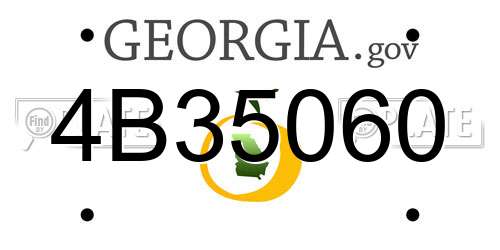 4B35060 Georgia License Plate