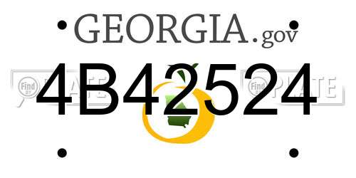 4B42524 Georgia License Plate