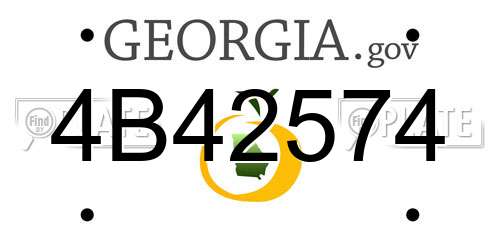 4B42574 Georgia License Plate
