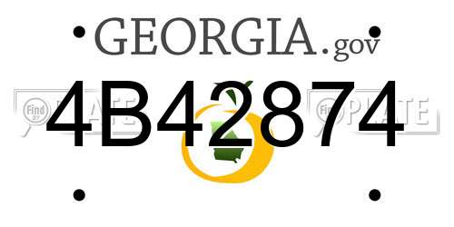 4B42874 Georgia License Plate