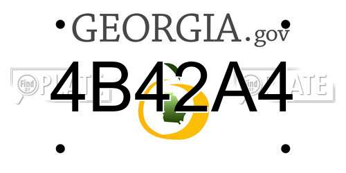 4B42A4 Georgia License Plate