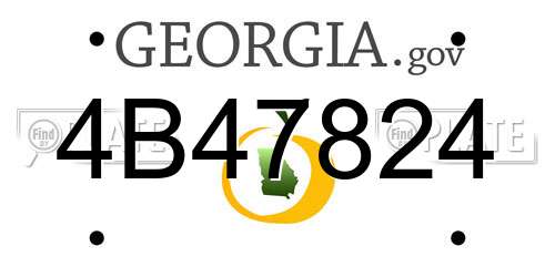 4B47824 Georgia License Plate