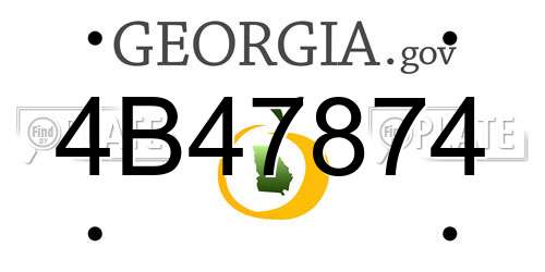 4B47874 Georgia License Plate