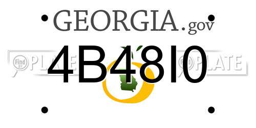 4B48I0 Georgia License Plate