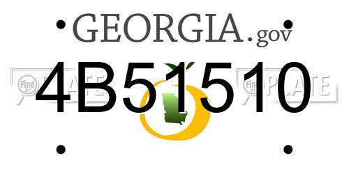 4B51510 Georgia License Plate