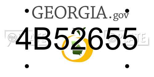 4B52655 Georgia License Plate