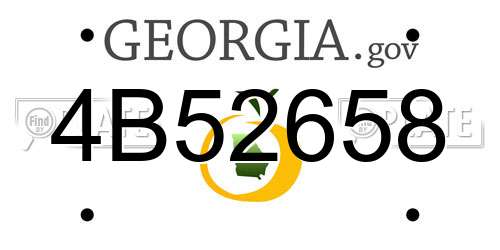 4B52658 Georgia License Plate
