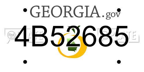 4B52685 Georgia License Plate