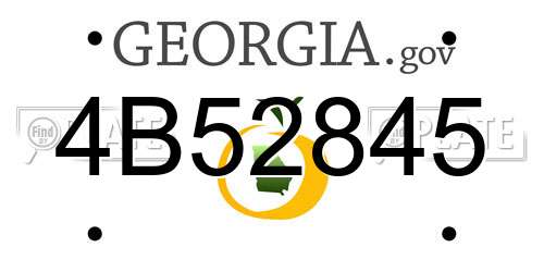 4B52845 Georgia License Plate