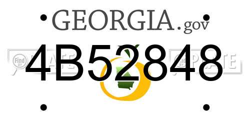 4B52848 Georgia License Plate
