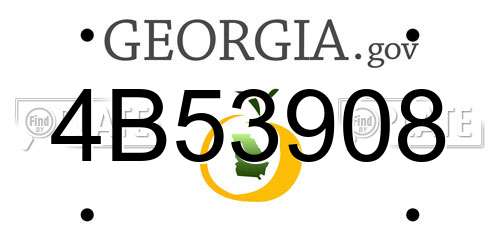 4B53908 Georgia License Plate