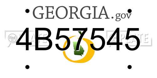 4B57545 Georgia License Plate