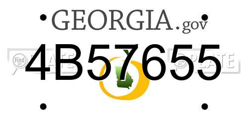 4B57655 Georgia License Plate
