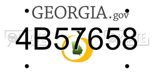 4B57658 Georgia License Plate