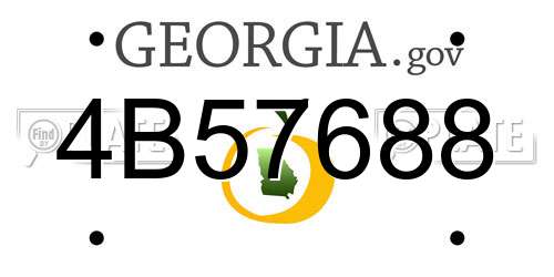 4B57688 Georgia License Plate