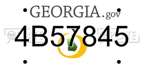 4B57845 Georgia License Plate