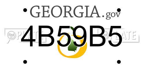 4B59B5 Georgia License Plate