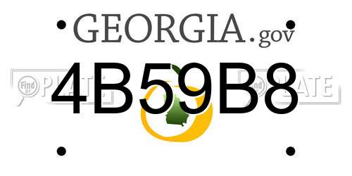 4B59B8 Georgia License Plate
