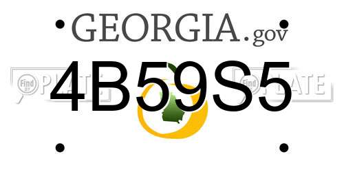 4B59S5 Georgia License Plate