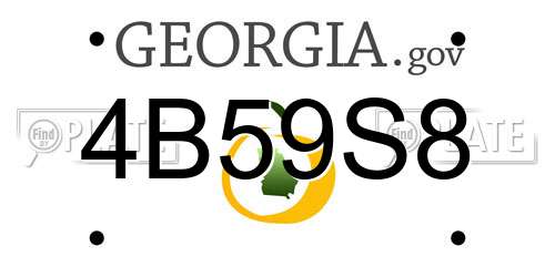 4B59S8 Georgia License Plate