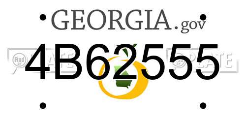 4B62555 Georgia License Plate