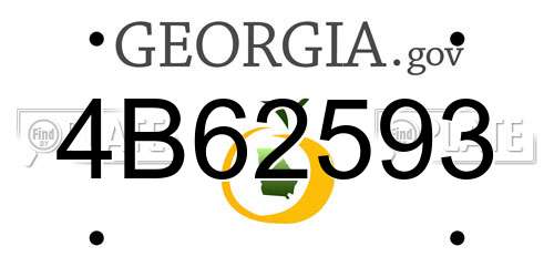 4B62593 Georgia License Plate