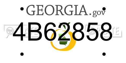 4B62858 Georgia License Plate