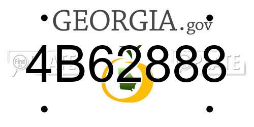 4B62888 Georgia License Plate