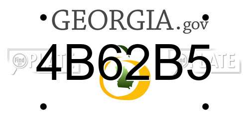 4B62B5 Georgia License Plate