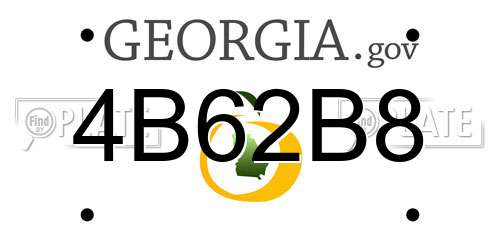 4B62B8 Georgia License Plate
