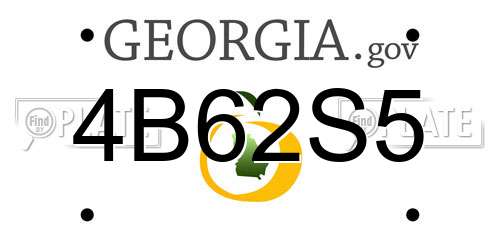4B62S5 Georgia License Plate