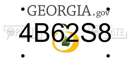 4B62S8 Georgia License Plate