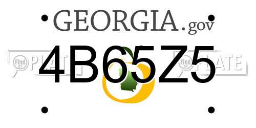 4B65Z5 Georgia License Plate