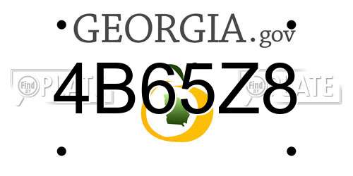 4B65Z8 Georgia License Plate