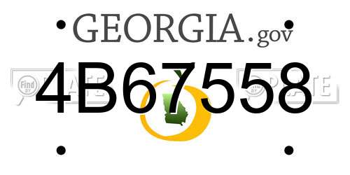 4B67558 Georgia License Plate