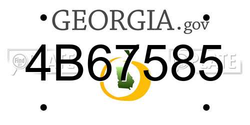 4B67585 Georgia License Plate