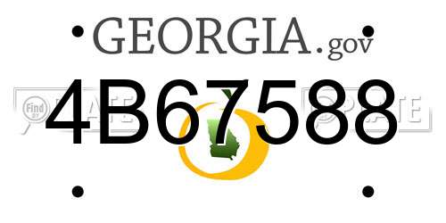4B67588 Georgia License Plate