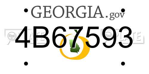 4B67593 Georgia License Plate