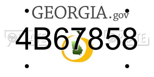 4B67858 Georgia License Plate
