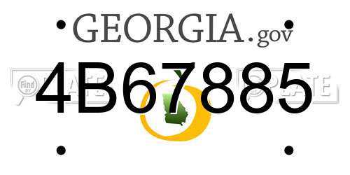 4B67885 Georgia License Plate