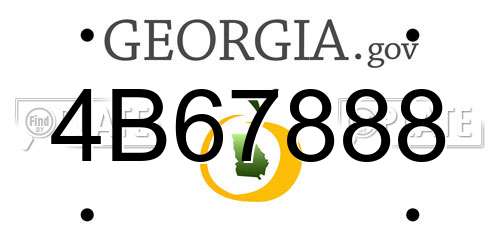 4B67888 Georgia License Plate