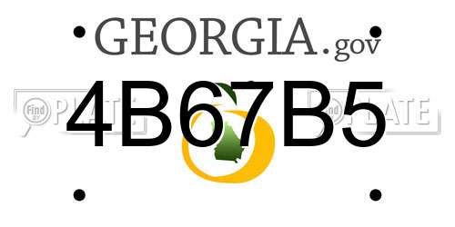 4B67B5 Georgia License Plate