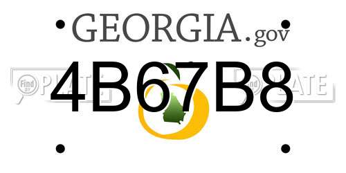 4B67B8 Georgia License Plate
