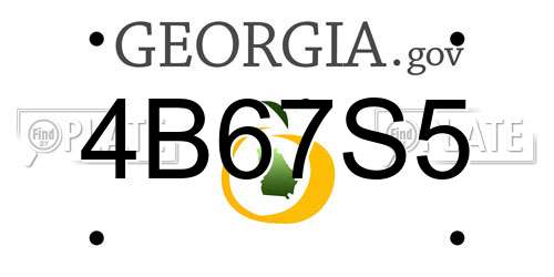 4B67S5 Georgia License Plate