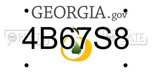 4B67S8 Georgia License Plate