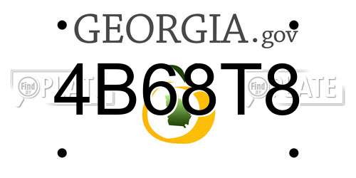 4B68T8 Georgia License Plate