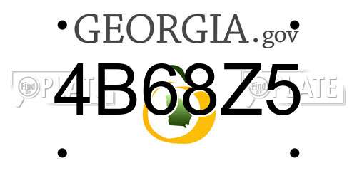 4B68Z5 Georgia License Plate