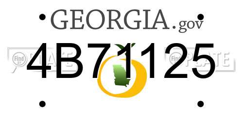 4B71125 Georgia License Plate