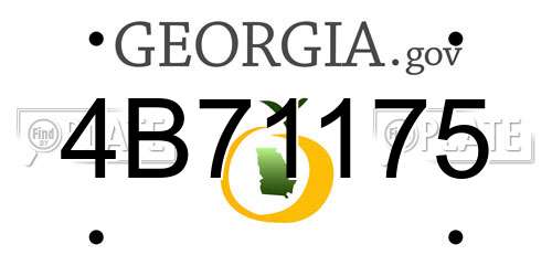 4B71175 Georgia License Plate