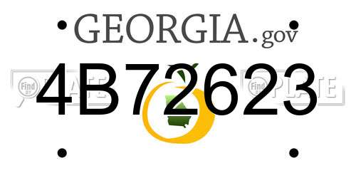 4B72623 Georgia License Plate